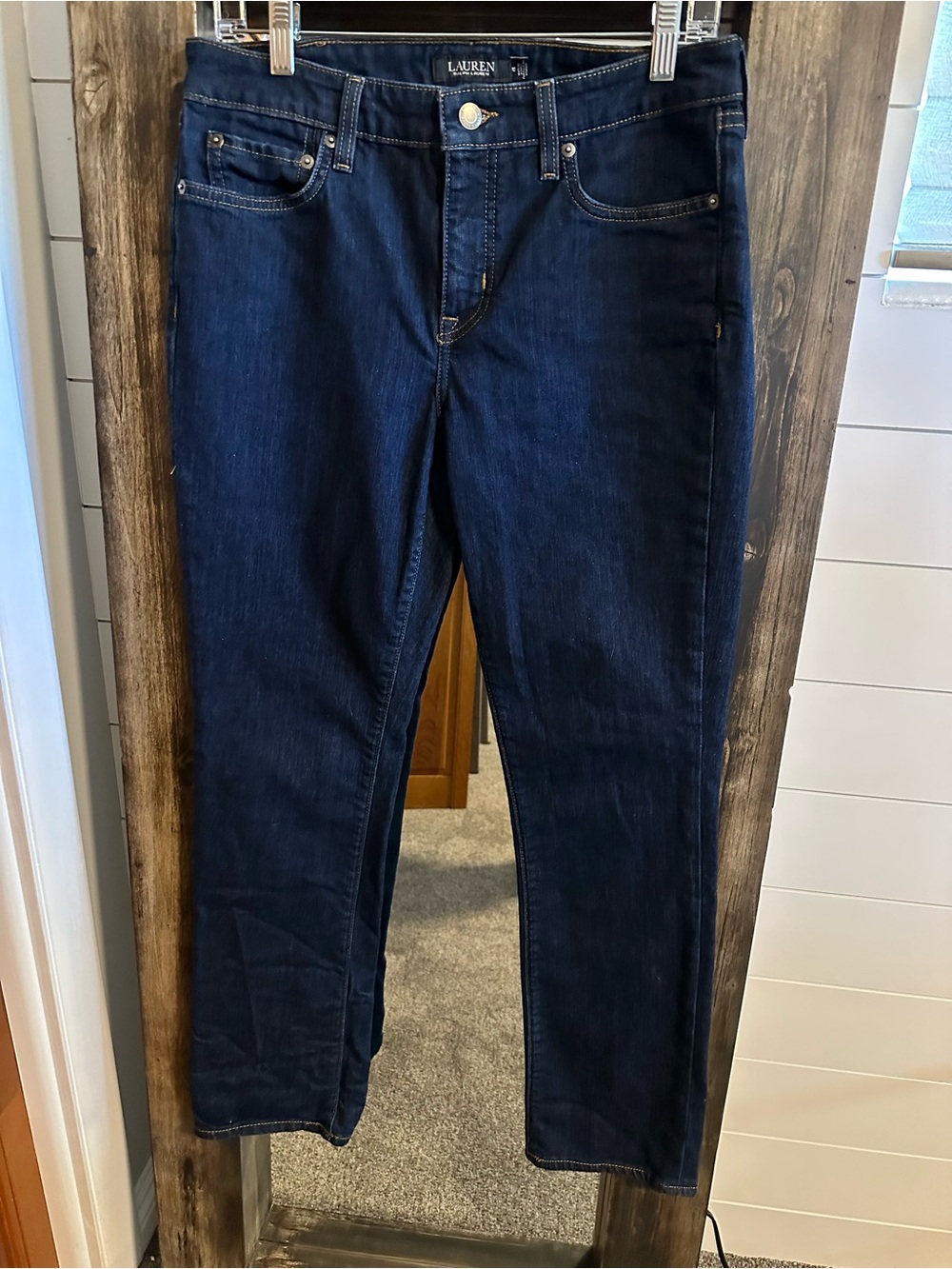 Lauren Ralph Lauren Women’s 10x30 Dark Wash Straight Leg Stretch Jeans LRL